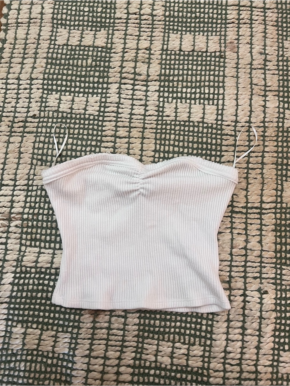 Urban Outfitters White Ribbed Sweetheart Tube Top
